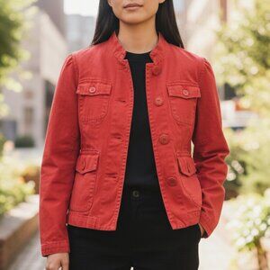 Marc Jacobs Red Utility Jacket Size XS